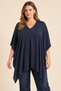 Mercerized Knitwear Cape Navy Blue (Sizes 38-54)