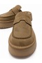 Women's Mink Suede Loafer Slippers 4 cm Thick Sole Without Buckle Daily Comfortable Stylish and Modern Slippers - 3