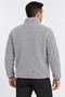 Men's Oversize Welsoft Fabric Fleece Zippered Gray Jacket with Pockets - 8
