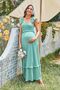 Women's Ruffle Sleeve Summer Baby Shower Maternity Dress - 3