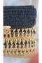 Hand-Knitted Square Straw Shoulder Bag with Paper Cord - 4
