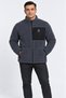 Men's Oversize Welsoft Fabric Fleece Zippered Smoked Jacket with Pockets