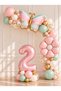 Party 2 Years Old Butterfly and Daisy Themed Birthday Balloon Set, 35 Piece Party Decoration Set with Pink Number Foil Balloons