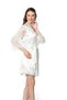 Women's 4040 Velvet Satin Nightgown and Dressing Gown Set Ecru - 2