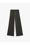 Plaid Wide-Leg Trousers with Pockets - 2