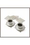 Set of 6 Lace Coffee Servers, 15x15 cm, Assorted-Pattern Coasters, Turkish Coffee Cups, S RNS