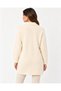 Women's Angora Textured Long Cardigan with Buttoned Pockets - 2