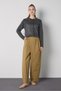 Women's Khaki Premium Pleated Relaxed Fit Trousers 32055 - 7