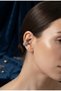 Silver Color 1 Piece Two Row Stone Single Compression Cartilage Steel Earring - 2