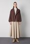 Women's Brown Premium Oversize Side Button Detailed Lined Trench Coat 32070 - 6