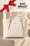 Cream Wallet, Women's Large Size, Multi-Compartment, Classy Model, Handbag, Hand and Shoulder Bag