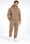 Men's Brown 3 Thread Hooded Side Cut Pocket Elastic Cuffed Sweatpants Set Winter Soft Fabric - 8