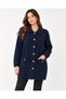 Women's Angora Textured Long Cardigan with Buttoned Pockets