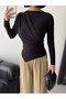 Drapeli Shoulder Accessory Detailed Long Sleeve Blouse - 7