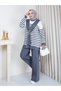 Women's Shawl Detailed Buckle Tricot Tunic Set - 8