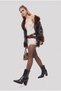 Women's Black Winter Crocodile Patterned Patent Leather Pointed Toe 7 cm Thick Heeled Ankle Boots - 4