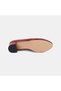 Women's Burgundy Bow Short Heeled Leather Ballerinas - 4