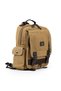 Small Size 30 cm Canvas Tarpaulin Waterproof Fabric Daily Backpack Mustard Yellow U571 - 3