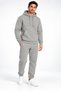 Men's Gray 3 Thread Hooded Sweatpants Set with Side Cut Pockets and Elastic Cuffs Winter Soft Fabric - 2