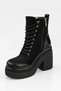 2223Women's Black Platform Thick Heeled Lace-Up Suede Boots - 3