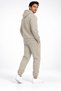 Men's Stone Color 3 Thread Hooded Side Cut Pockets Elastic Cuffs Tracksuit Set Winter Soft Fabric - 5