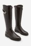 Women's Back Zipper Buckle Casual Boots Mosna Brown - 5