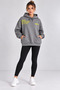 Women's Hooded Front Lettering Print Hidden Pocket Embellished Long Sleeve Sweatshirt Cty-Abr-8542 - 2