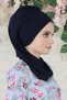 Design Chiffon Ready-To-Wear Turban with Gold Accessories, Ht-11 Navy Blue - 2