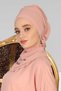 Cross Planting Design Chiffon Ready-To-Wear Turban with Scarf, Ht-48 Powder - 2