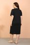 Fashion Line Women Plus Size Combed Cotton Short Sleeve Black Nightgown 12502 - 7