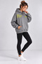 Women's Hooded Front Lettering Print Hidden Pocket Embellished Long Sleeve Sweatshirt Cty-Abr-8542 - 3