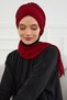 Cross Planting Design Chiffon Ready-To-Wear Turban with Scarf, Ht-48 Burgundy - 7