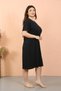 Fashion Line Women Plus Size Combed Cotton Short Sleeve Black Nightgown 12502 - 8