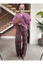 Plaid Patterned Baggy Fit Mileena Jeans - 7