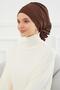 Cross Planting Design Chiffon Ready-To-Wear Turban, Ht-30 Brown - 3