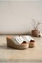Women's Buckle Detailed Straw Wedge Heeled Summer Slippers Sandals - 2
