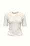 Short Sleeve Soft Ecru Knit Sweater