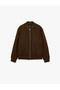 Long Sleeve Pocket Zippered Cashmere Bomber Jacket