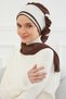 Double Color Design Chiffon Ready-To-Wear Turban, Ht-86 Brown - Cream