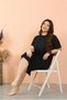 Fashion Line Women Plus Size Combed Cotton Short Sleeve Black Nightgown 12502 - 4