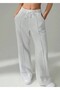 Women's Gray High Waist Wide Leg Loose Trousers - 2