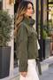 Women's Stand Collar Double Button Belted Lined Short Trench Coat Jacket - 2