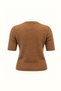 Short Sleeve Soft Brown Knitwear Sweater - 3