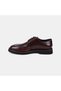 Men's Brown Laced Embossed Stitched Leather Classic Shoes - 3