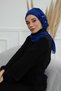 Special Design Chiffon Ready Turban with Stone Accessories, HT-8 Cobalt Blue - 3