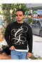 Giesto Front Logo Detailed Crop Sweatshirt Black