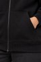 Winter Hooded Zippered Cardigan with Fleece Pockets Black Women's Sweat Jacket - 6