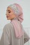 Chiffon Ready-To-Wear Turban with Floral Crown Accessory, Ht-103, Ht-103 Powder-Silver - 6