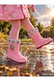 Girls' Princess Patterned Lined Non-Slip Sole Winter Rain Boots