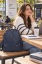 Navy Blue Original Soft Leather Women's Backpack and Shoulder Bag with Wallet - 4